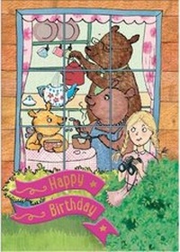 Enlarge image Cover: Goldilocks and the Three Bears - Happy Birthday Card-Book - Cardooo Ltd