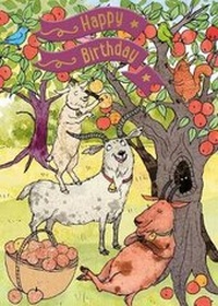 Enlarge image Cover: Three Billy Goats Gruff - Happy Birthday Card-Book - Cardooo Ltd