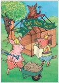 Cover: Three Little Pigs - Get Well Card-Book - Cardooo Ltd