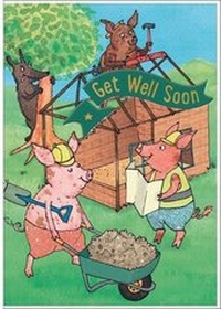 Enlarge image Cover: Three Little Pigs - Get Well Card-Book - Cardooo Ltd