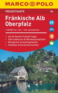 Abbildung von: MARCO POLO Freizeitkarte 34 Fränkische Alb, Oberpfalz 1:100.000 - MARCO POLO ein Imprint von MAIRDUMONT