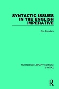 Cover: Syntactic Issues in the English Imperative - Routledge