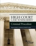Cover: High Court Case Summaries on Criminal Procedure, Keyed to Kamisar - LEG Inc. (dba West Academic Publishing