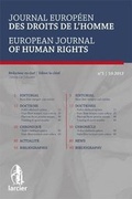 Cover: Journal Europeen des Droits de l'Homme / European Journal of Human Rights 2013 - Larcier