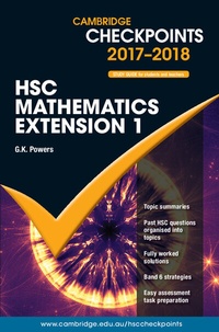 Enlarge image Cover: Cambridge Checkpoints HSC Mathematics Extension 1 2017-18 - Cambridge University Press