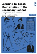 Cover: Learning to Teach Mathematics in the Secondary School - Routledge