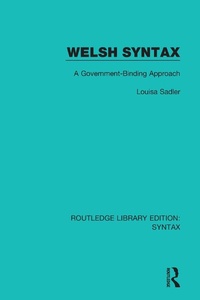 Enlarge image Cover: Welsh Syntax - Routledge