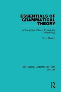Enlarge image Cover: Essentials of Grammatical Theory - Routledge