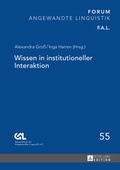 Cover: Wissen in institutioneller Interaktion - Peter Lang Verlag