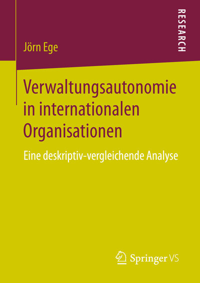 Abbildung von: Verwaltungsautonomie in internationalen Organisationen - Springer VS