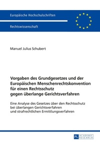 Abbildung von: Vorgaben des Grundgesetzes und der Europäischen Menschenrechtskonvention für einen Rechtsschutz gegen überlange Gerichtsverfahren - Peter Lang Verlag