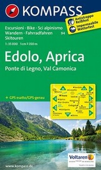 Abbildung von: KOMPASS Wanderkarte Edolo - Aprica - Ponte di Legno - Val Camonica - KOMPASS-Karten
