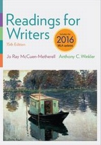 Enlarge image Cover: Readings for Writers, 2016 MLA Update - Wadsworth Publishing Co Inc