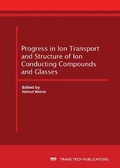 Cover: Progress in Ion Transport and Structure of Ion Conducting Compounds and Glasses - Trans Tech Publications Ltd