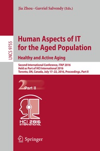 Abbildung von: Human Aspects of IT for the Aged Population. Healthy and Active Aging - Springer