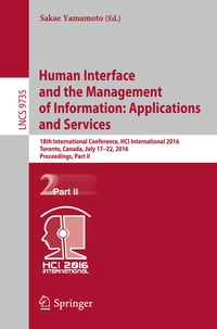 Enlarge image Cover: Human Interface and the Management of Information: Applications and Services - Springer