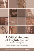 Cover: A Critical Account of English Syntax - Edinburgh University Press