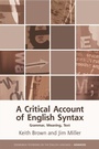 Cover: A Critical Account of English Syntax - Edinburgh University Press