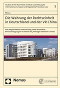 Cover: Die Wahrung der Rechtseinheit in Deutschland und der VR China - Nomos