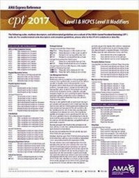 Enlarge image Cover: CPT (R) 2017 Express Reference Coding Card: Level I & HCPCS Level II Modifiers - American Medical Association