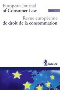 Abbildung von: Revue Europeenne de Droit de la Consommation / European Journal of Consumer Law (R.E.D.C.) 2015 - Larcier