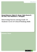 Bild: Intervening Factors among Grade 10 Students' Level of Critical Thinking Skills - GRIN Verlag