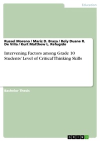 Bild: Intervening Factors among Grade 10 Students' Level of Critical Thinking Skills - GRIN Verlag