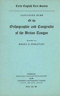 Bild: Alexander Hume of the Orthographie and Congruitie of the Britan Tongue - Oxford University Press
