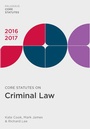 Cover: Core Statutes on Criminal Law 2016-17 - Palgrave Macmillan