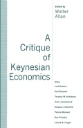 Cover: A Critique of Keynesian Economics - Palgrave Macmillan