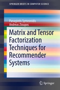 Cover: Matrix and Tensor Factorization Techniques for Recommender Systems - Springer