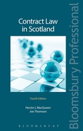 Cover: Contract Law in Scotland - Bloomsbury Professional