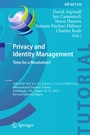 Cover: Privacy and Identity Management. Time for a Revolution? - Springer
