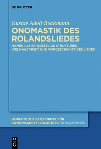 Abbildung von: Onomastik des Rolandsliedes - De Gruyter