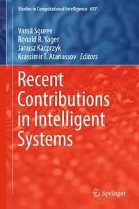 Enlarge image Cover: Recent Contributions in Intelligent Systems - Springer
