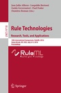 Cover: Rule Technologies. Research, Tools, and Applications - Springer
