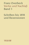 Cover: Franz Overbeck: Werke und Nachla&szlig; - J.B. Metzler