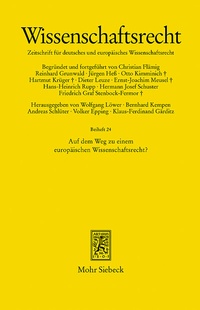 Abbildung von: Auf dem Weg zu einem europäischen Wissenschaftsrecht? - Mohr Siebeck