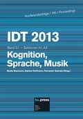 Cover: IDT 2013 Band 2.1 - Kognition, Sprache, Musik - Free University of Bozen-Bolzano