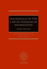 Abbildung von: Macdonald on the Law of Freedom of Information - OUP eBook