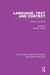 Enlarge image Cover: Language, Text and Context - Routledge