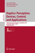 Cover: Haptics: Perception, Devices, Control, and Applications - Springer