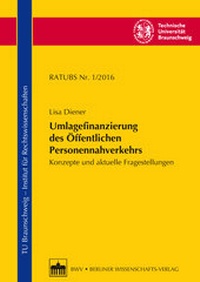 Abbildung von: Umlagefinanzierung des Öffentlichen Personennahverkehrs - Berliner Wissenschafts-Verlag