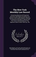Cover: The New York Monthly Law Record - Palala Press