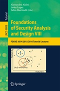 Cover: Foundations of Security Analysis and Design VIII - Springer