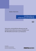 Cover: Technisch-wirtschaftliche Bewertung der Stoffstromkonditionierung am Beispiel von NE-Metallkonzentraten aus Rostasche - Shaker