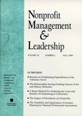 Cover: Nonprofit Management and Leadership, Volume 10, Number 1, Winter 2000 - Jossey-Bass