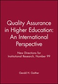 Cover: Quality Assurance in Higher Education: An International Perspective - Jossey-Bass