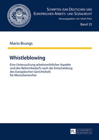 Abbildung von: Whistleblowing - Peter Lang Verlag