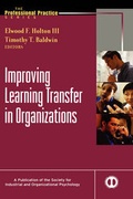 Cover: Improving Learning Transfer in Organizations - Pfeiffer